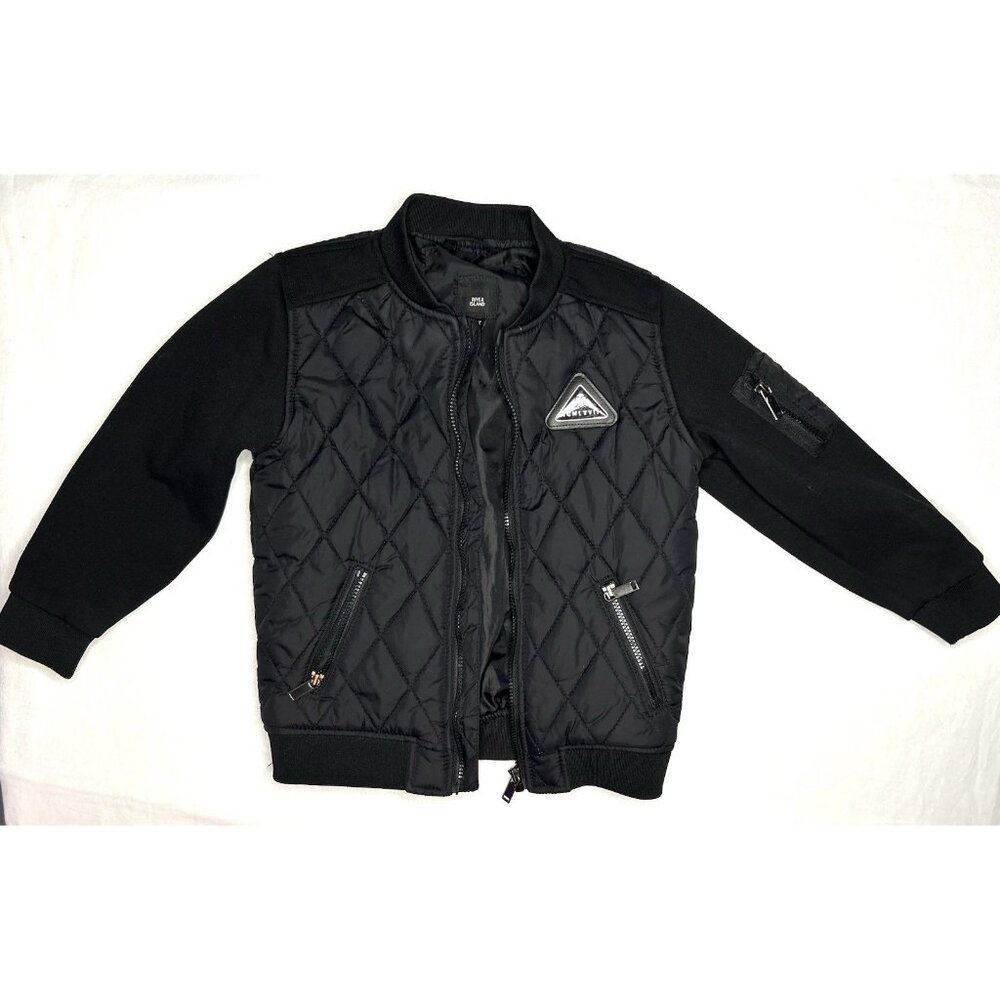River Island Quilted Bomber Jacket Boys 2-3 Years Black Coat 2T 3T Fall Spring‎